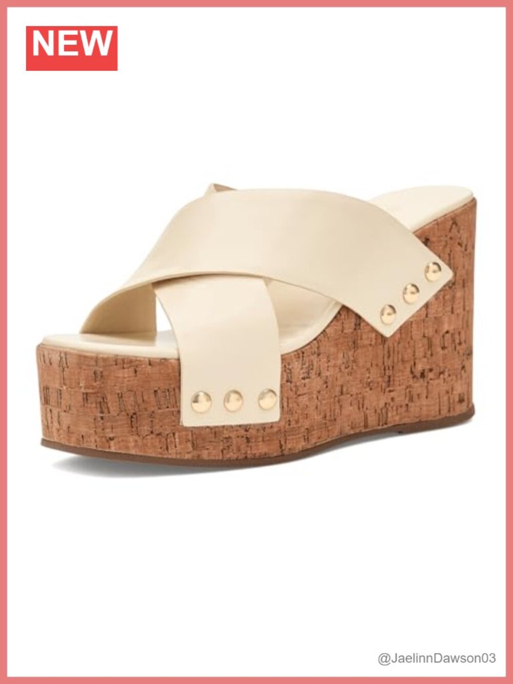 Leather Strappy Platform Wedge Sandals Open Toe Slip On Studded